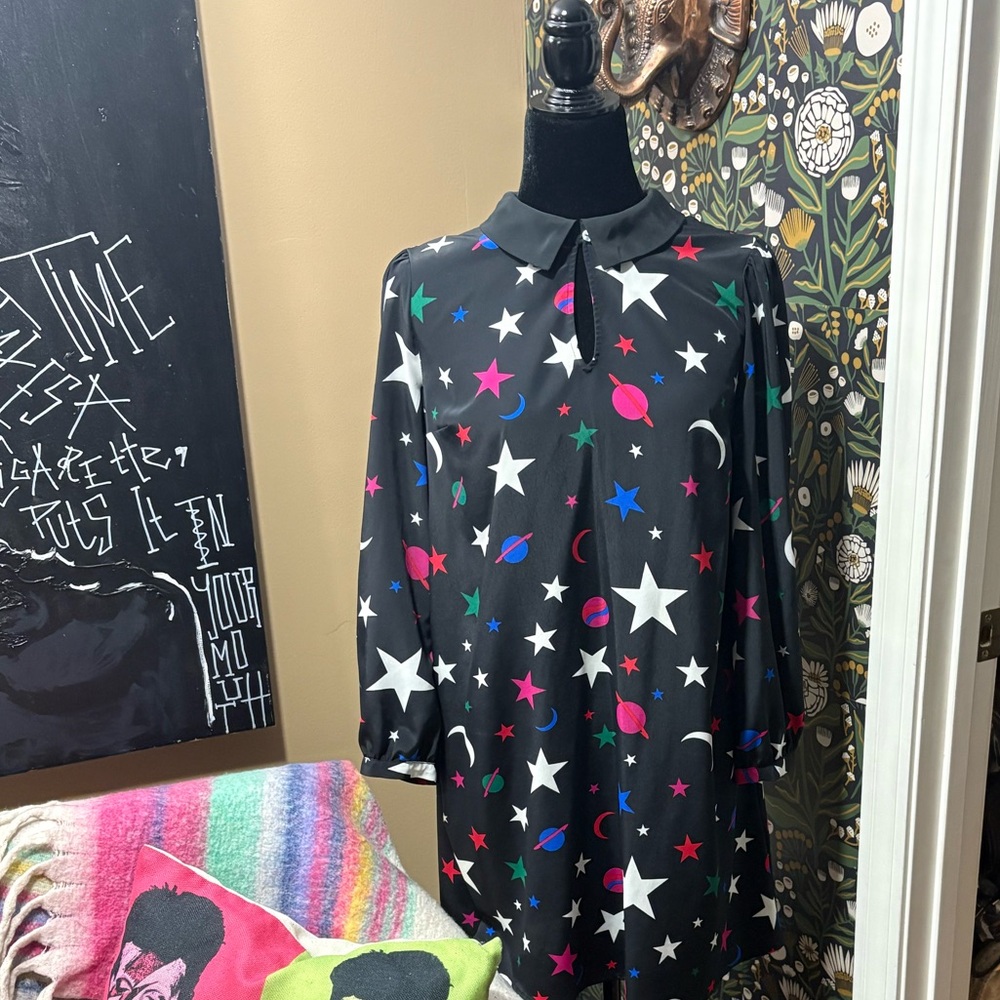 Modcloth Stars and Moons Black  Dress